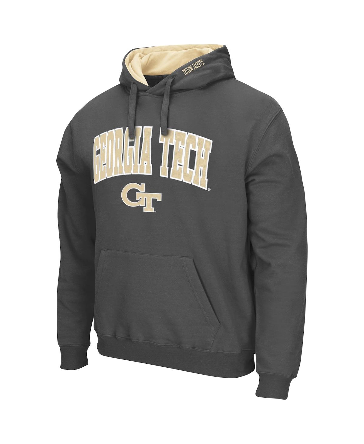 Colosseum Men's Georgia Tech Jackets Arch And Logo Pullover Hoodie In Charcoal