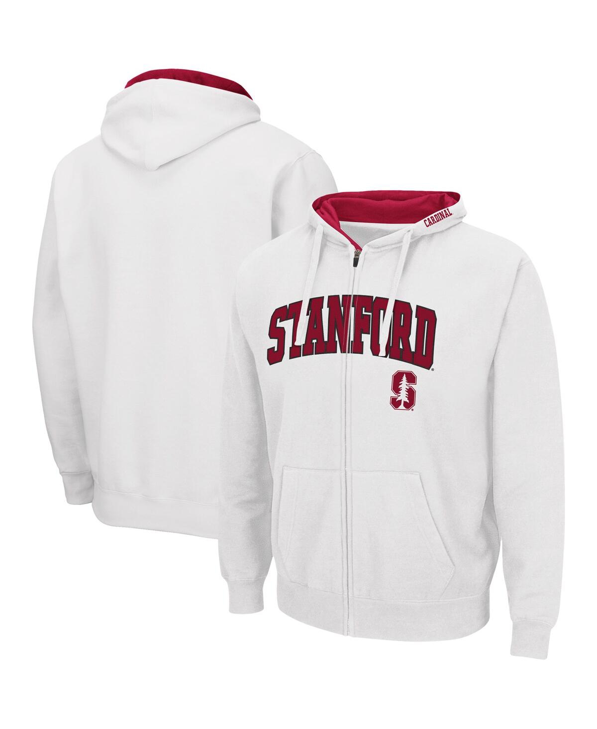Colosseum Men's  White Stanford Cardinal Arch And Logo 3.0 Full-zip Hoodie In White