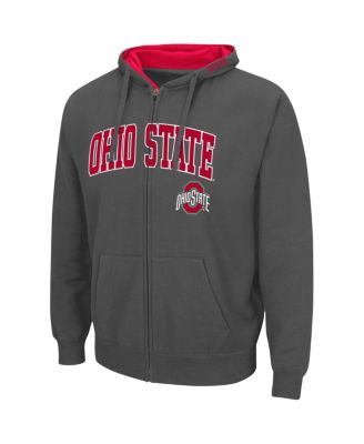 Men's Charcoal Ohio State Buckeyes Arch and Logo 3.0 Full-Zip Hoodie