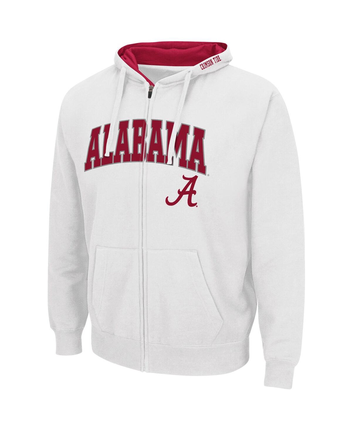 Colosseum Men's  White Alabama Crimson Tide Arch And Logo 3.0 Full-zip Hoodie In White
