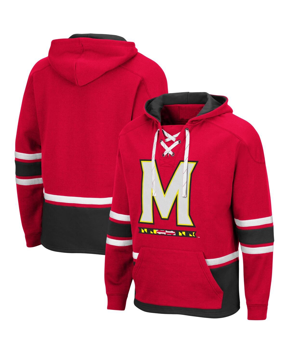 Shop Colosseum Men's  Red Maryland Terrapins Lace Up 3.0 Pullover Hoodie