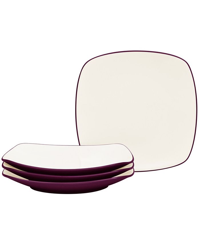 Unique, Meilun Meihuan Colorwave Graphite Black Stoneware Coupe Salad Plate 8 1 4 In Set Of 4 By Noritake