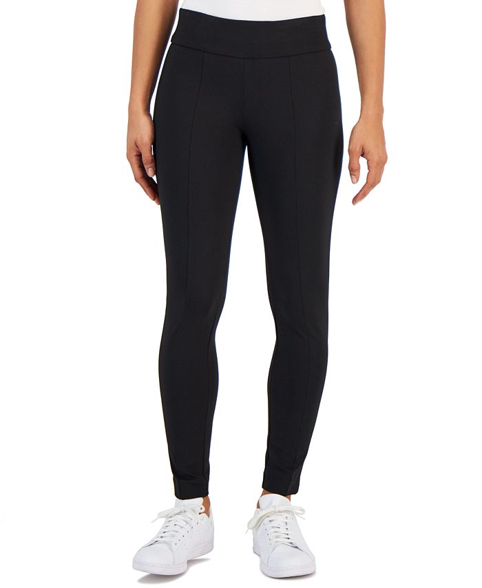 Buy the Womens Black Flat Front High Rise Pull-On Compression Leggings Size  XS