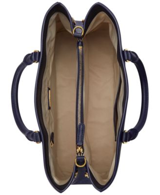 Lauren Ralph Lauren Crosshatch Leather Large Hanna Satchel