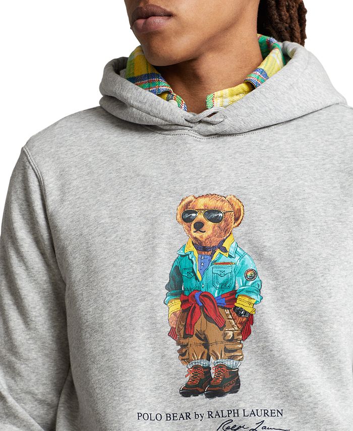 Men's polo bear fleece hoodie clearance