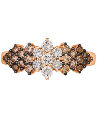 Chocolate Ombr&eacute; Diamond Cluster Ring (1 ct. t.w.) in 14k Rose Gold, White Gold or Yellow Gold