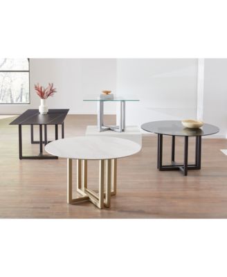 Furniture Emila Mix Match Dining Collection Created For Macys In Black Sintered Stone With Silver Base