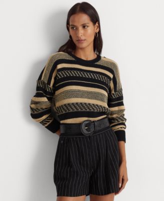 Lauren Ralph Lauren - Women's Striped Linen-Blend Sweater