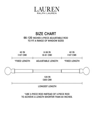 Welford 1" Adjustable Window Curtain Rod and Finial 23 Piece Set, 66"-120"