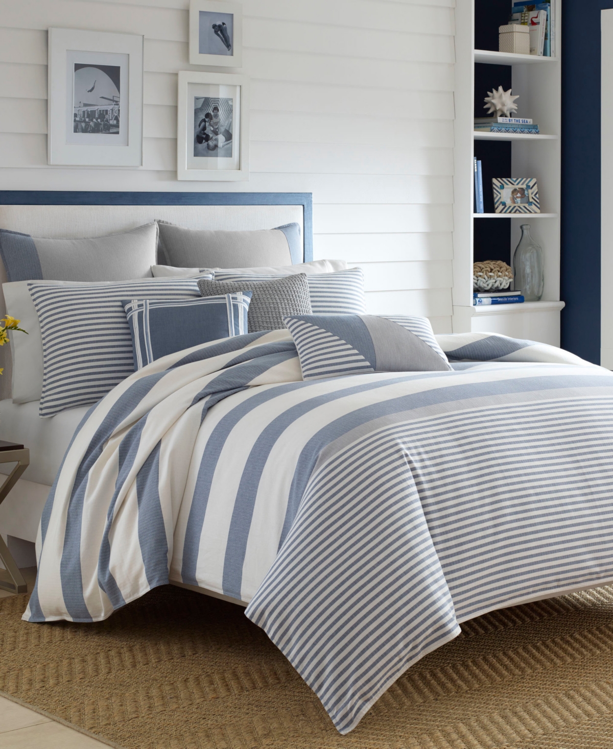 Nautica Fairwater Knit Square Decorative Pillow, 16" X 16" In Grey