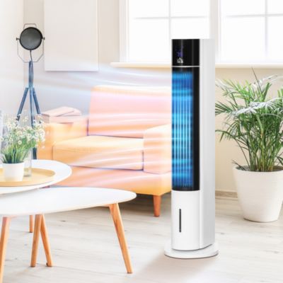 Bladeless Air Cooler, Evaporative Oscillating Tower Fan Humidifier Unit