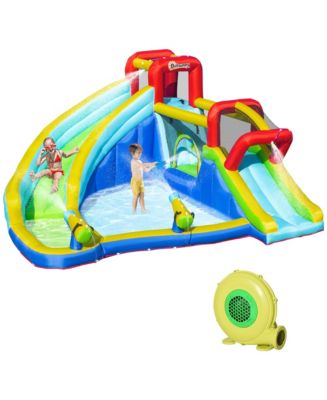 Outsunny Kids Inflatable Bounce House Slide Water Pool Climbing Wall ...