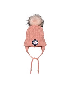 Baby Girl Earflap Knit Hat Pink - Infant