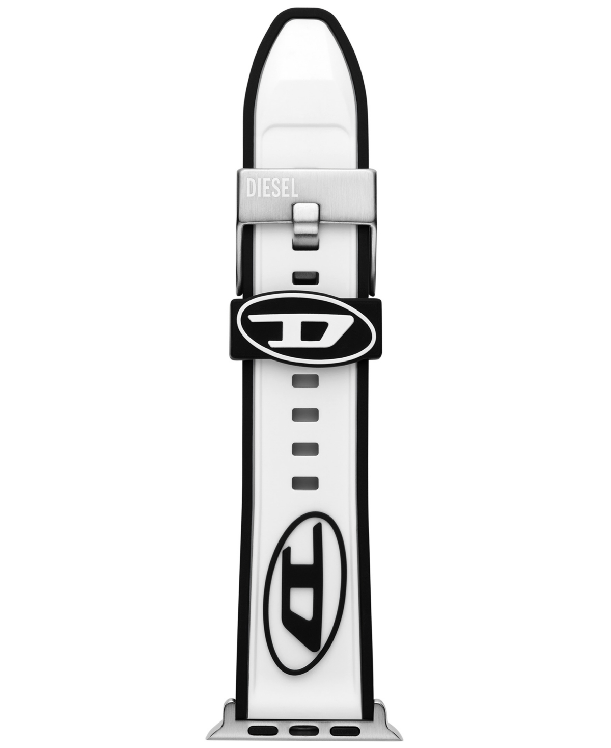 Diesel Women's White Silicone Band For Apple Watch, 42mm, 44mm, 45mm In Bianco