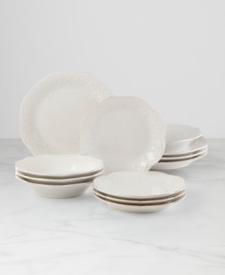 French Perle White 12 Pc. Dinnerware Set, Service for 4