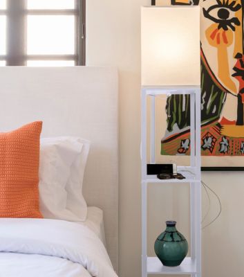 Maxwell 63" LED Shelf Lamp with USB Port and Power Outlet