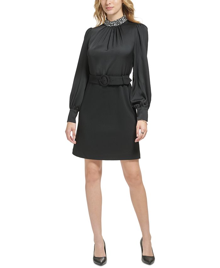 Embellished outlet cuff dress