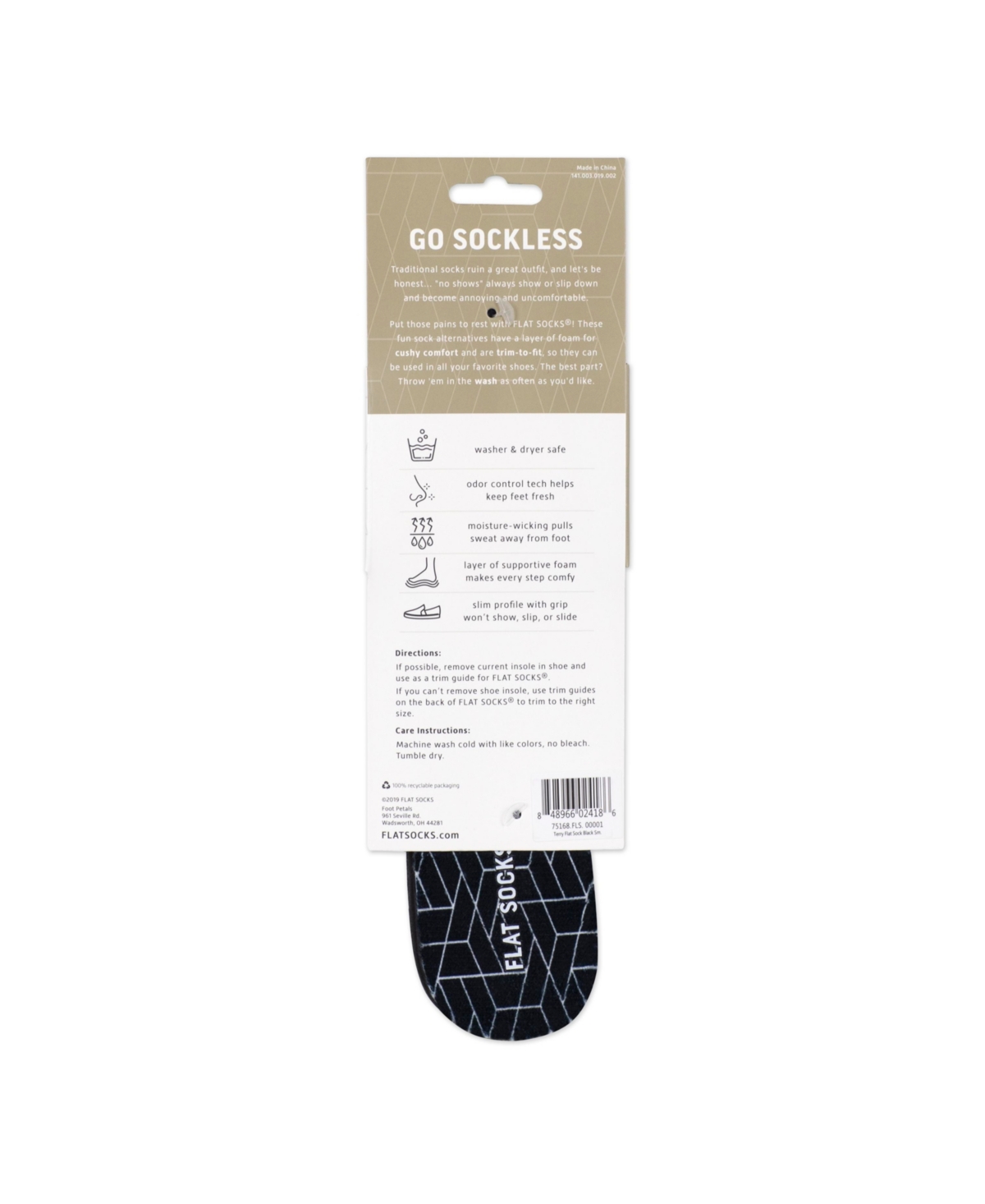 Flat Socks Women's Leopard, Snow Leopard, Flat Socks - Black