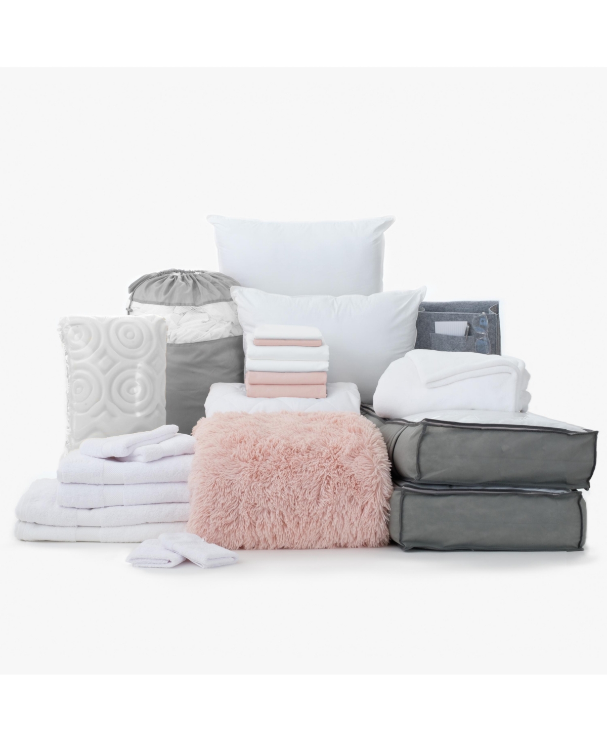 Ocm 24-piece Complete Campus Pak In Twin Xl For College Dorms In Melissa Pink