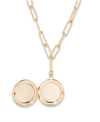 Isla Initial Elongated Link Locket Necklace