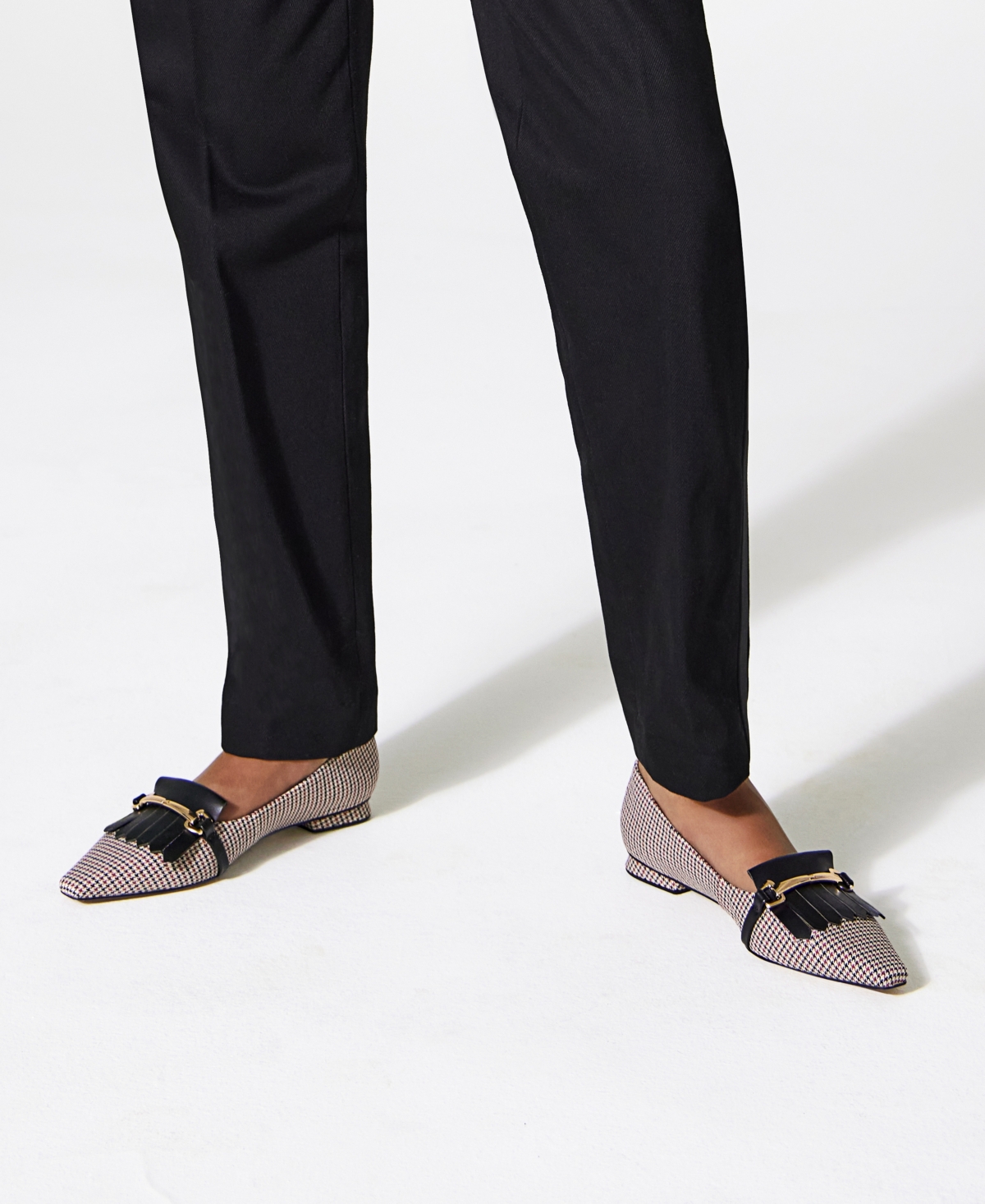 Franco Sarto Women's Rina Pointed Toe Kiltie Slip on Flats