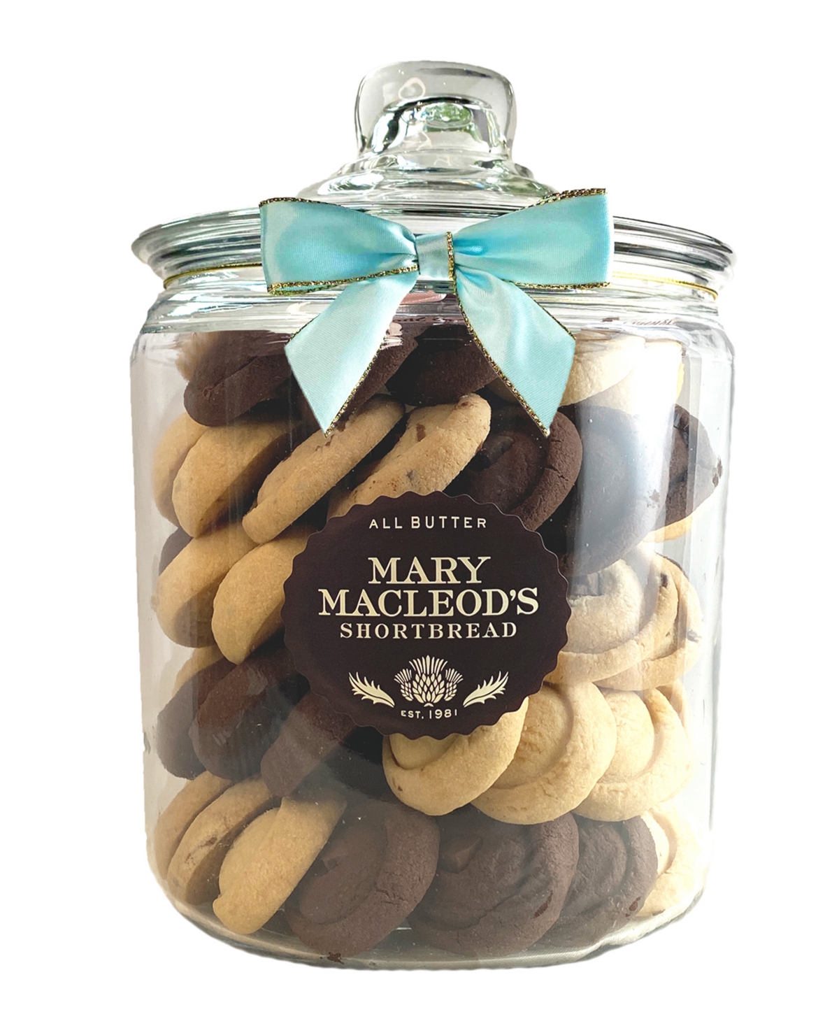 Mary Macleod's Shortbread Cookie Gift Jar Of Assorted Shortbread, 80 Count In Clear
