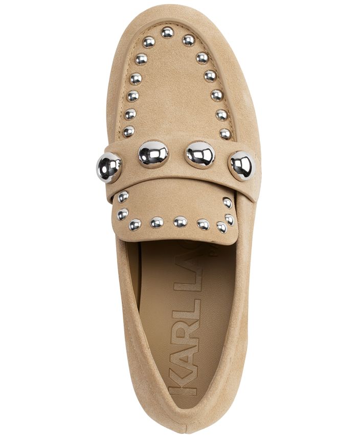 KARL LAGERFELD PARIS Women's Avah Studded Loafer Flats Macy's