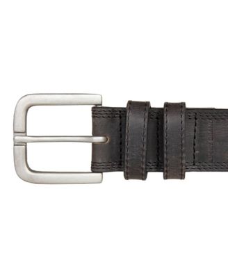 Men's Triple Needle Stitched Leather Belt