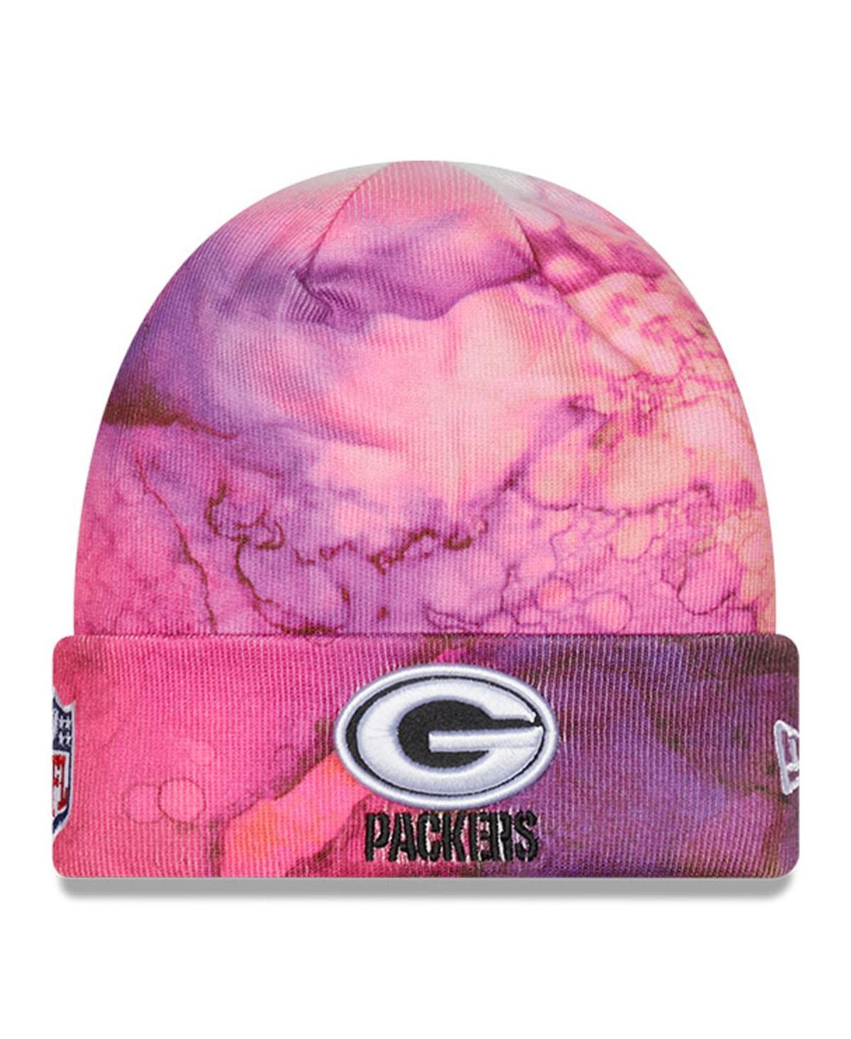 Shop New Era Men's  Pink Green Bay Packers 2022 Nfl Crucial Catch Knit Hat