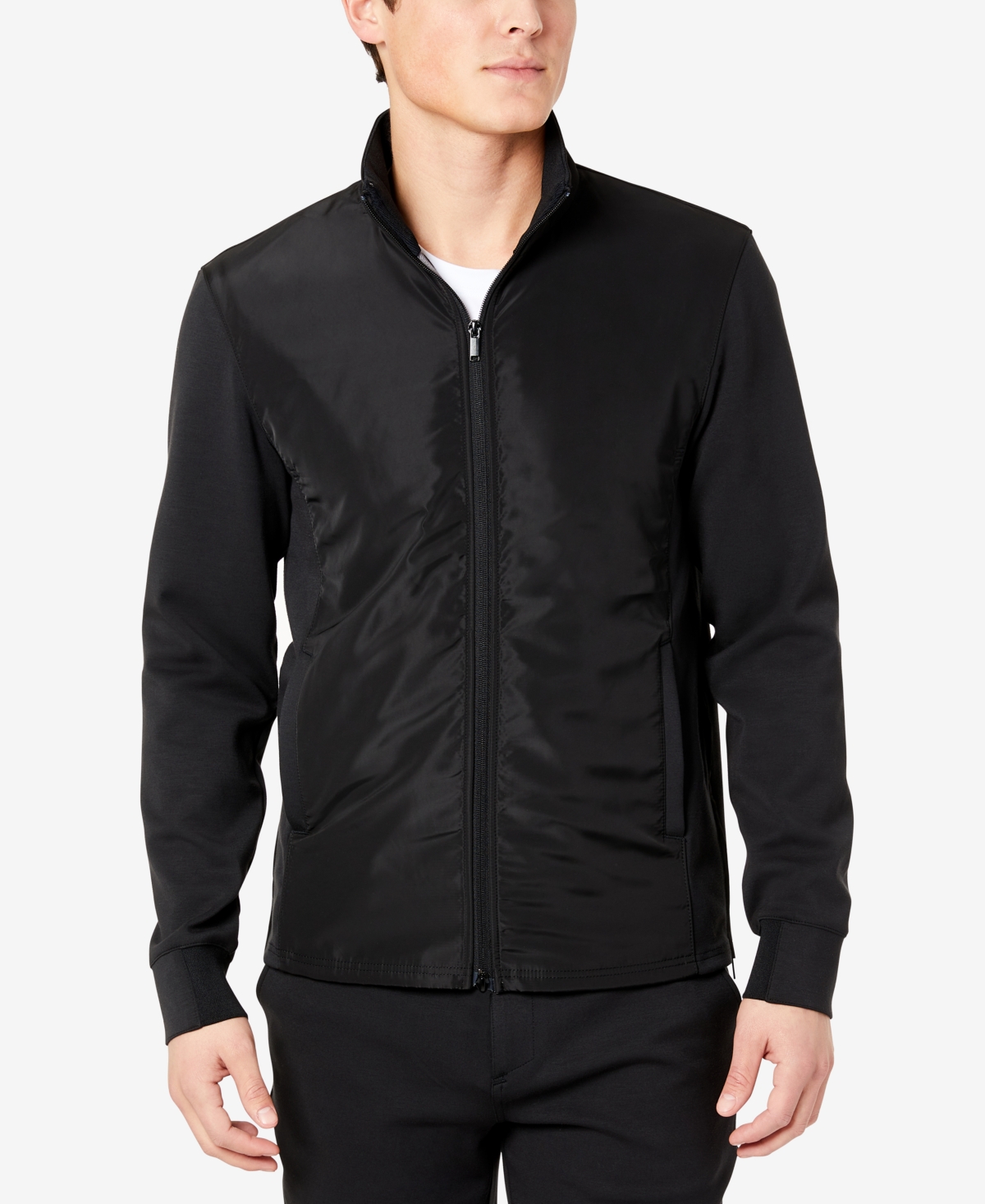 Kenneth Cole Men's Active Mock Neck Jacket In Black