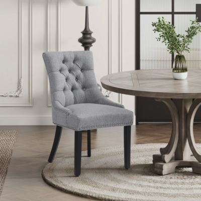 Upholstered Wingback Button Tufted Dining Chair