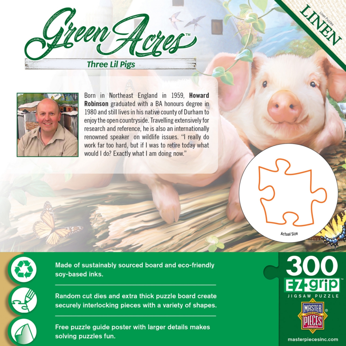Masterpieces Green Acres - Three Lil' Pigs 300 Piece Ez Grip Puzzle