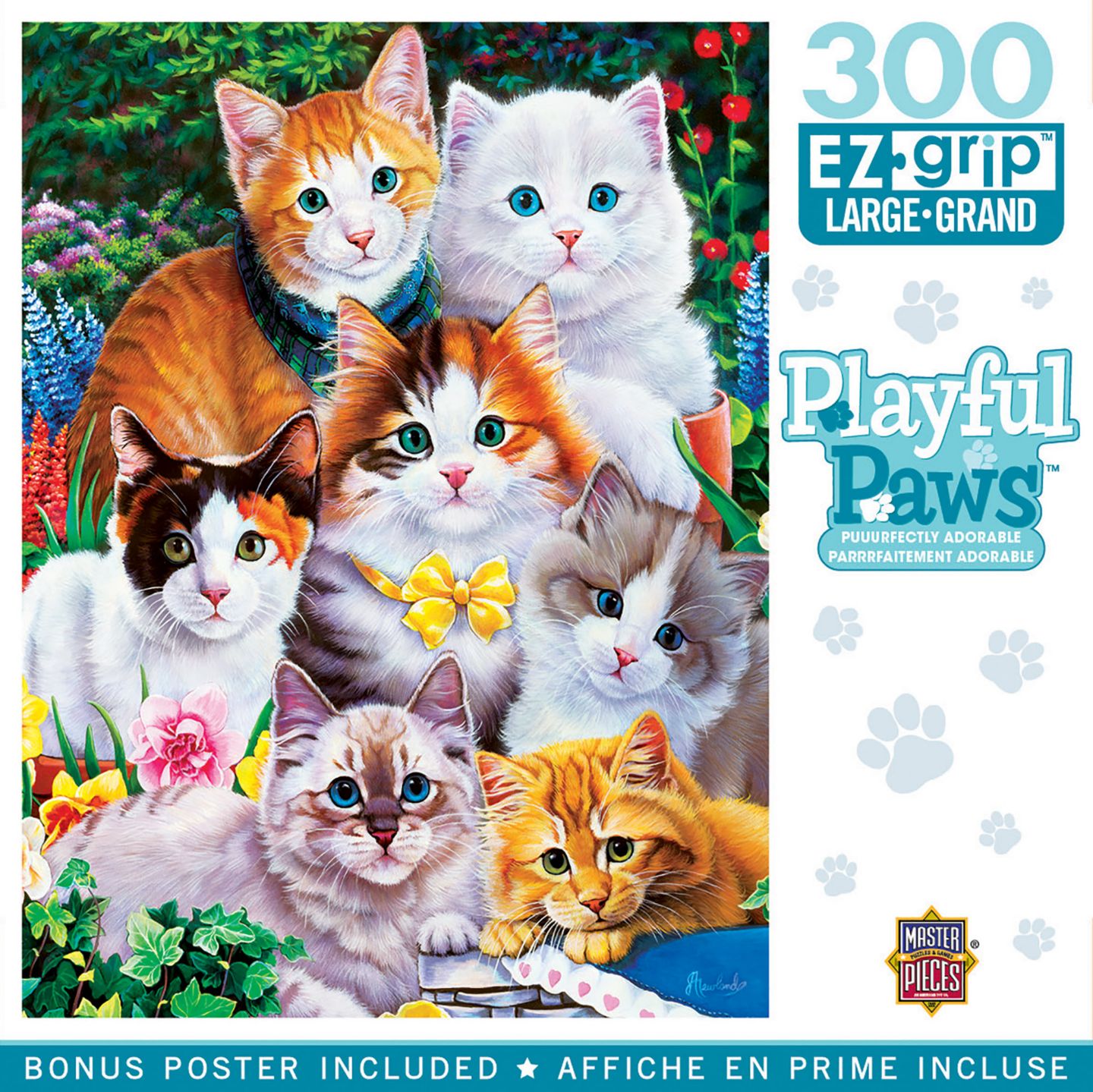 Пазл MasterPieces Puzzles Playful Paws Puuurfectly Adorable, 300 деталей, от 9 лет, цвет: Разноцветный — фото 1
