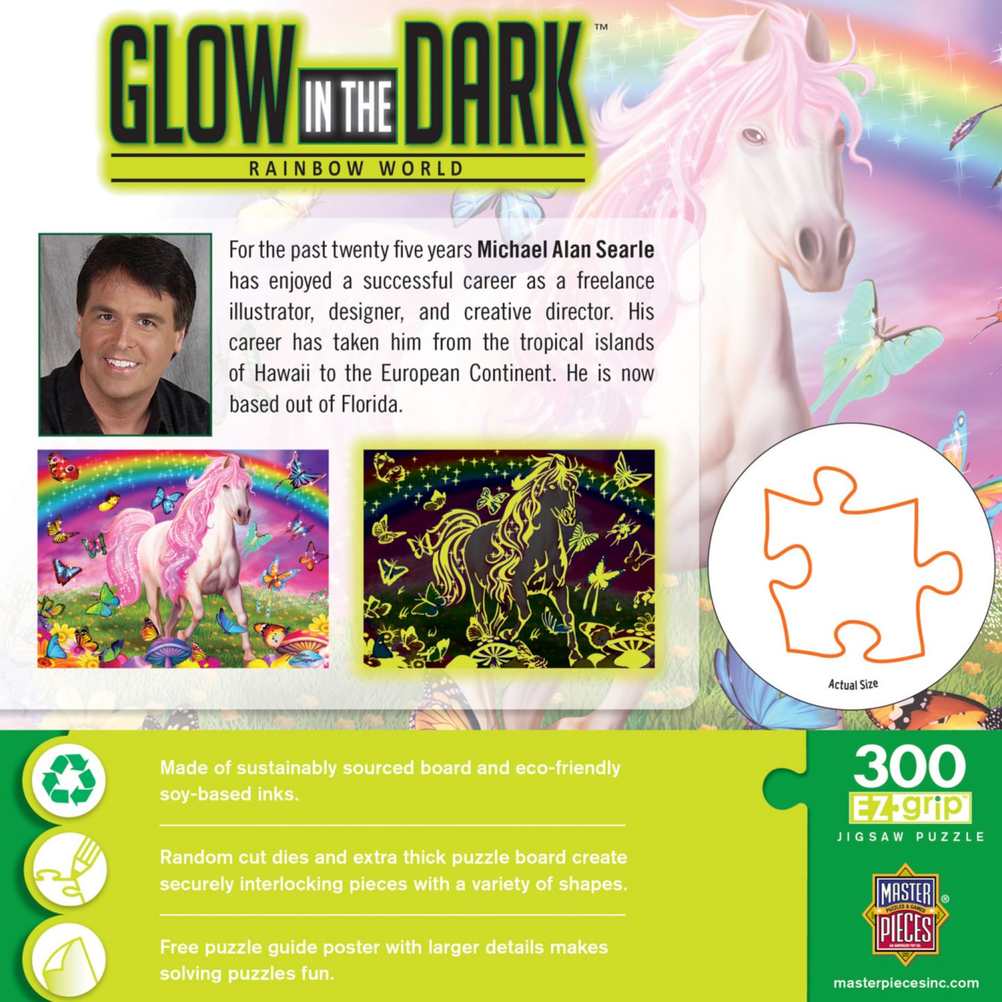 Детский пазл MasterPieces Puzzles Rainbow World Glow-in-the-Dark 300-Piece Puzzle, Ages 8+, цвет: Разноцветный — фото 3