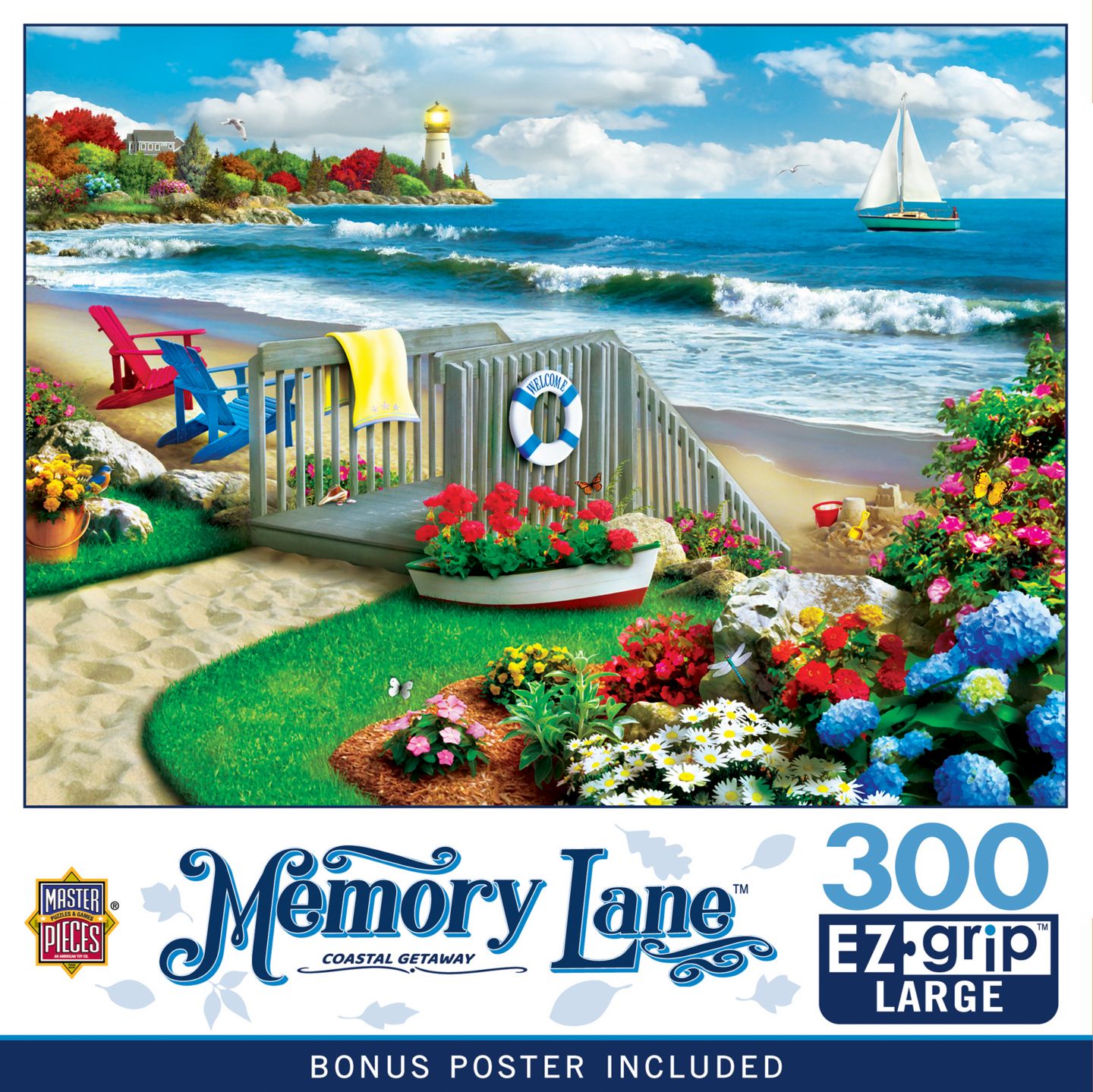 Детская игрушка MasterPieces Puzzles Masterpieces Memory Lane - Coastal Getaway 300 Piece Puzzle, Ages 8+, цвет: Разноцветный — фото 1
