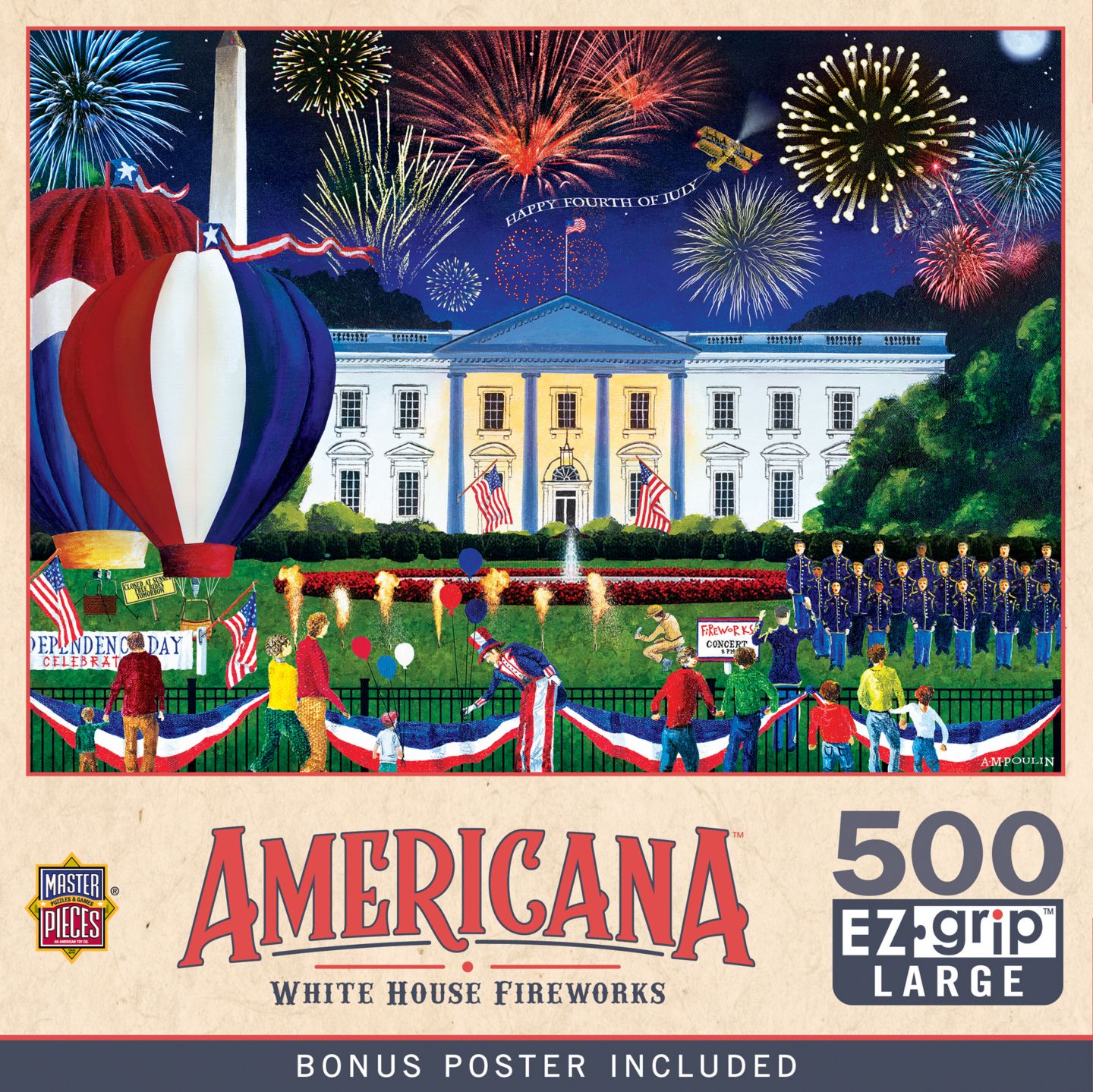 Детская игрушка MasterPieces Puzzles Americana - White House Fireworks 500-Piece Puzzle, Ages 14+, цвет: Разноцветный — фото 1