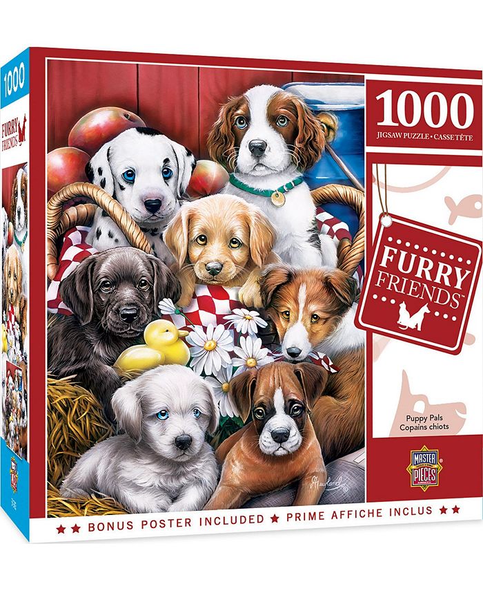 MasterPieces Puzzles Furry Friends - Puppy Pals 1000 Piece Adult Jigsaw ...