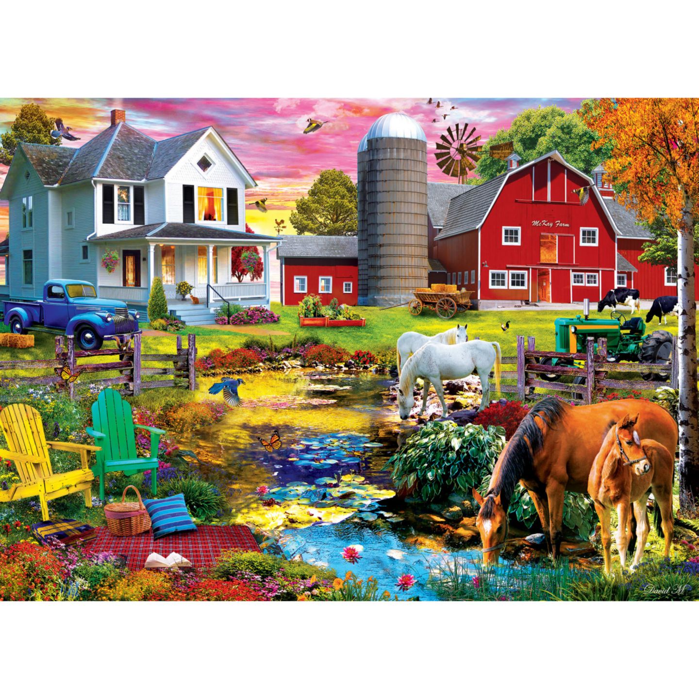 Детская игрушка MasterPieces Puzzles MasterPieces Farm & Country - Picnic on the Farm 1000 Piece Puzzle, цвет: Разноцветный — фото 2