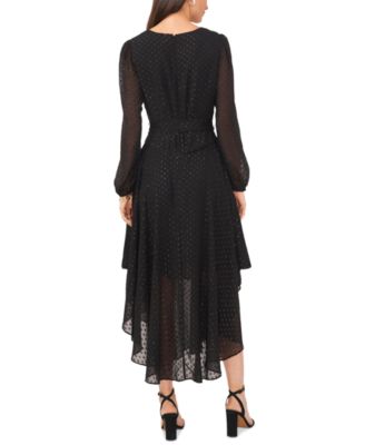 MSK Women's Clip-Dot V-Neck Fit & Flare Dress