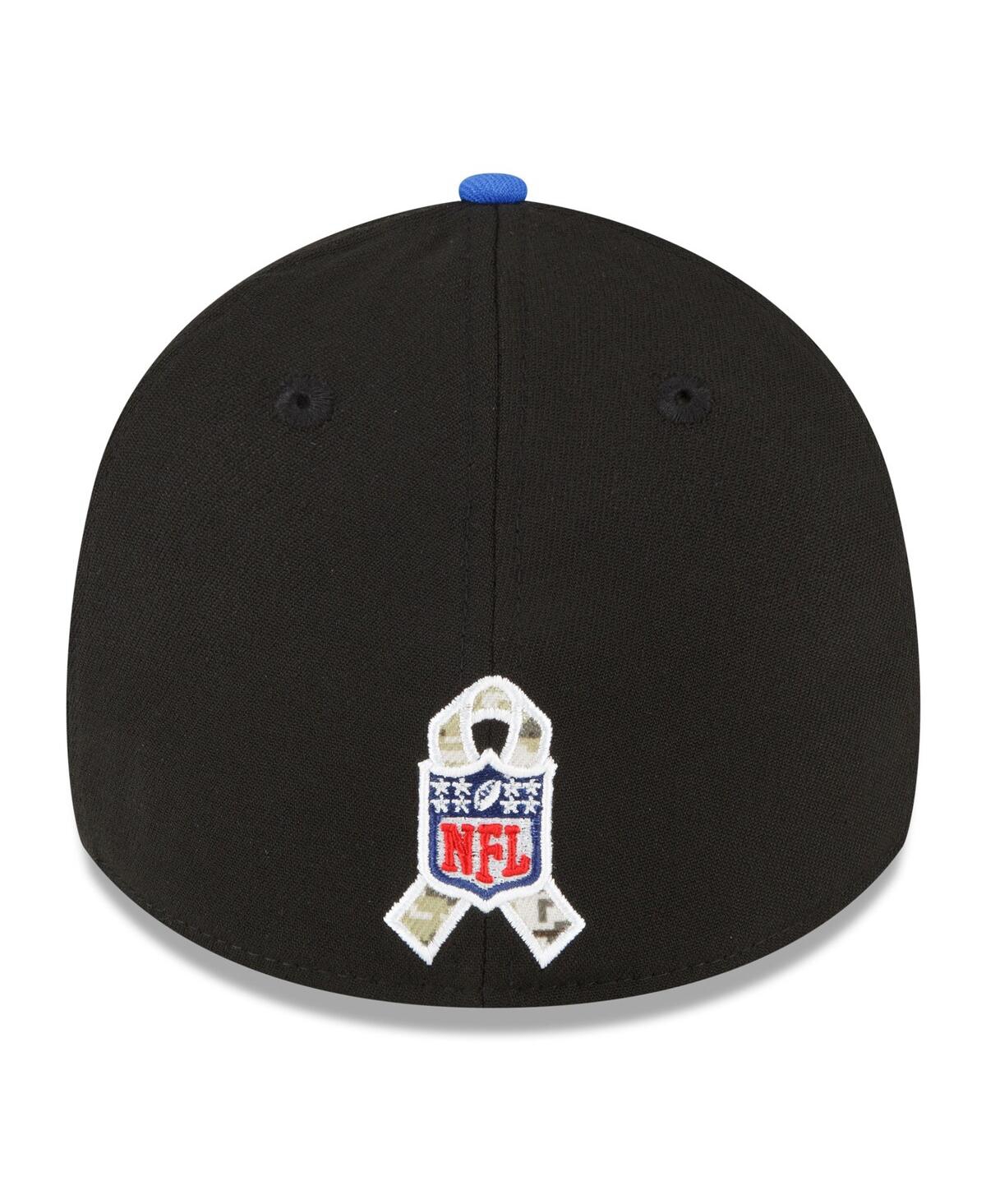 Shop New Era Men's  Black, Blue Los Angeles Rams 2022 Salute To Service 39thirty Flex Hat In Black,blue