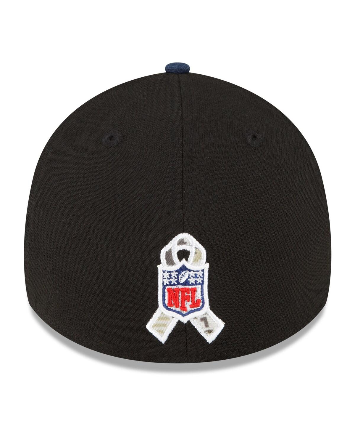 NEW ERA MEN'S NEW ERA BLACK, NAVY TENNESSEE TITANS 2022 SALUTE TO SERVICE 39THIRTY FLEX HAT 