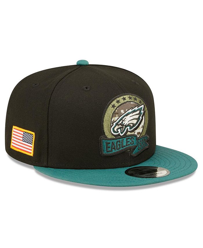 New Era Men's Black, Green Philadelphia Eagles 2022 Salute To Service  9FIFTY Snapback Hat - Macy's