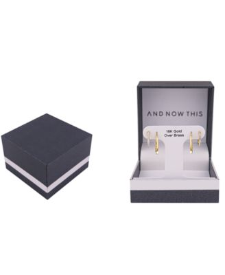 2 Pair Crystal Gold-Plated Hoop Earring Set