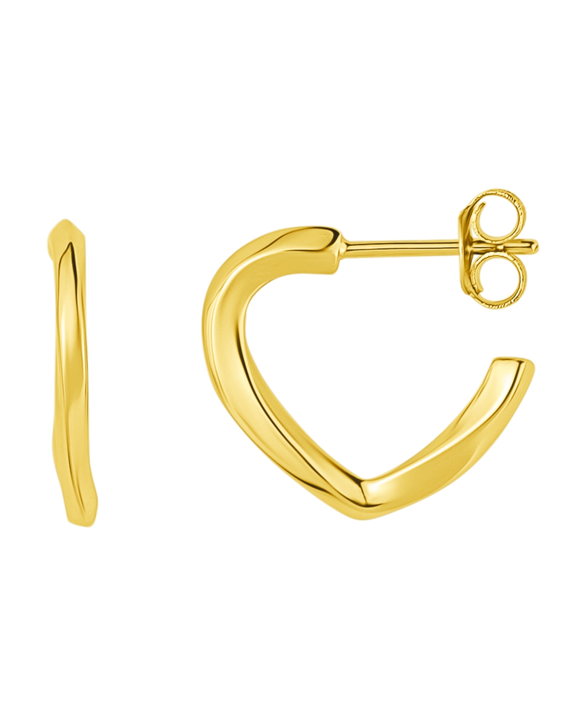 And Now This High Polished Twist Post Hoop Earring In 18k Gold Plated Brass