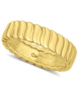 And Now This High Polished S Ribbed Ring in 18K Gold Plated Brass - Macy's