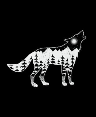 Men's Howling Wolf Word Art Hooded Sweatshirt