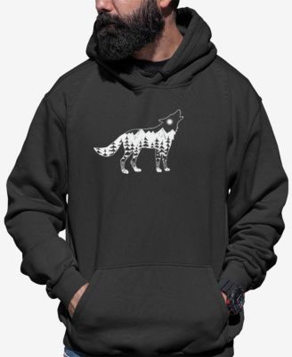 Men's Howling Wolf Word Art Hooded Sweatshirt