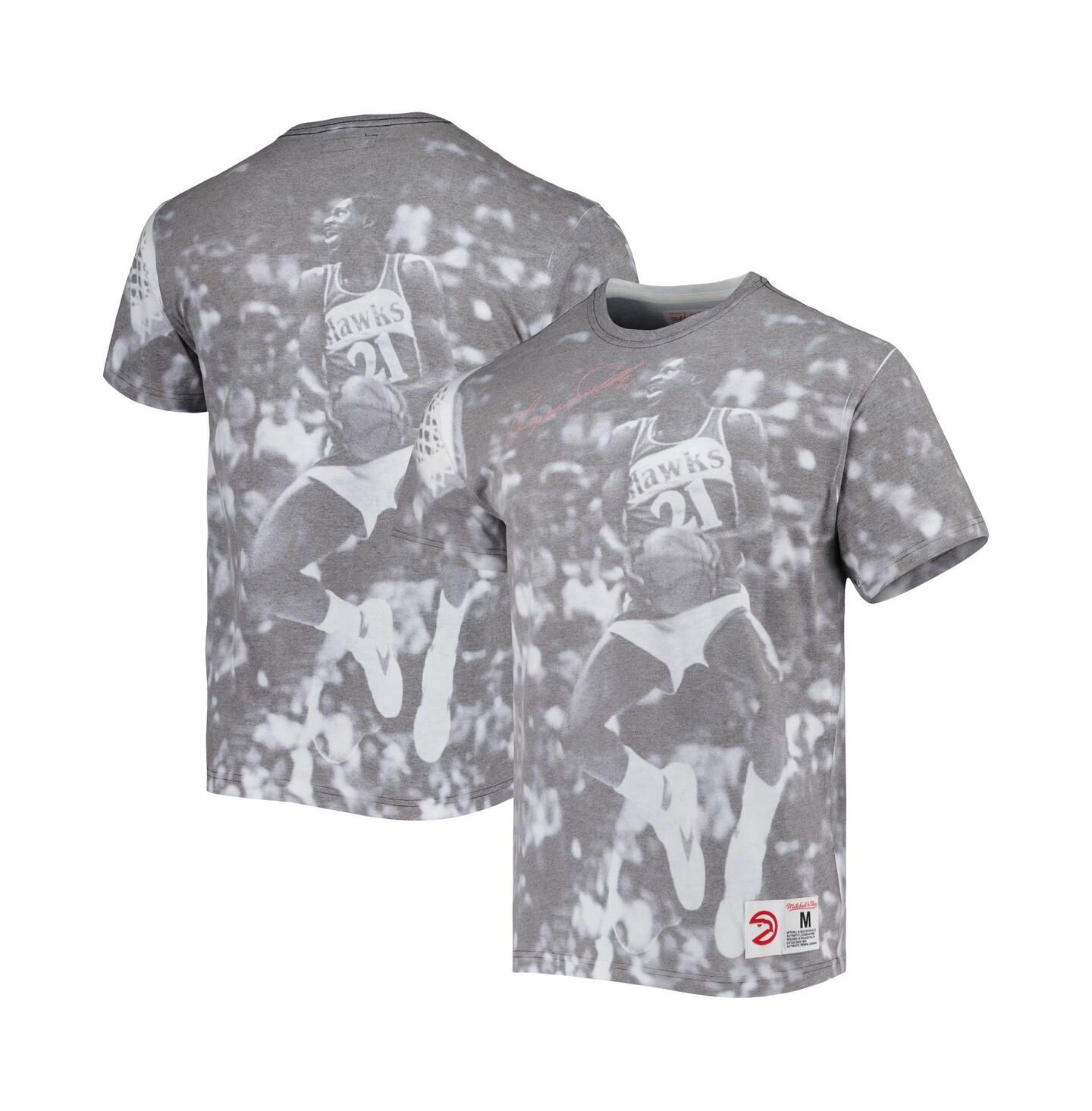 Мужская футболка Mitchell & Ness Dominique Wilkins Gray Atlanta Hawks Above The Rim Sublimated — фото 1