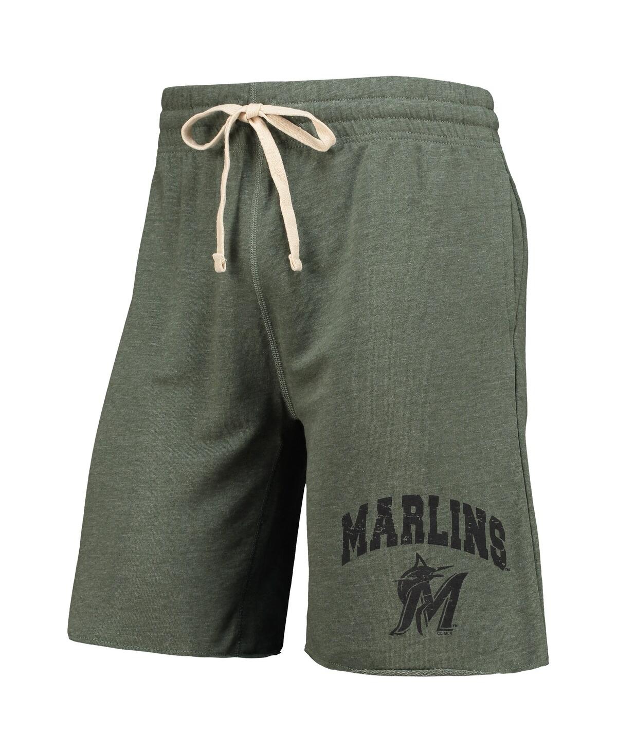 Concepts Sport Green Miami Marlins Mainstream Logo Terry Tri-blend Shorts In Green