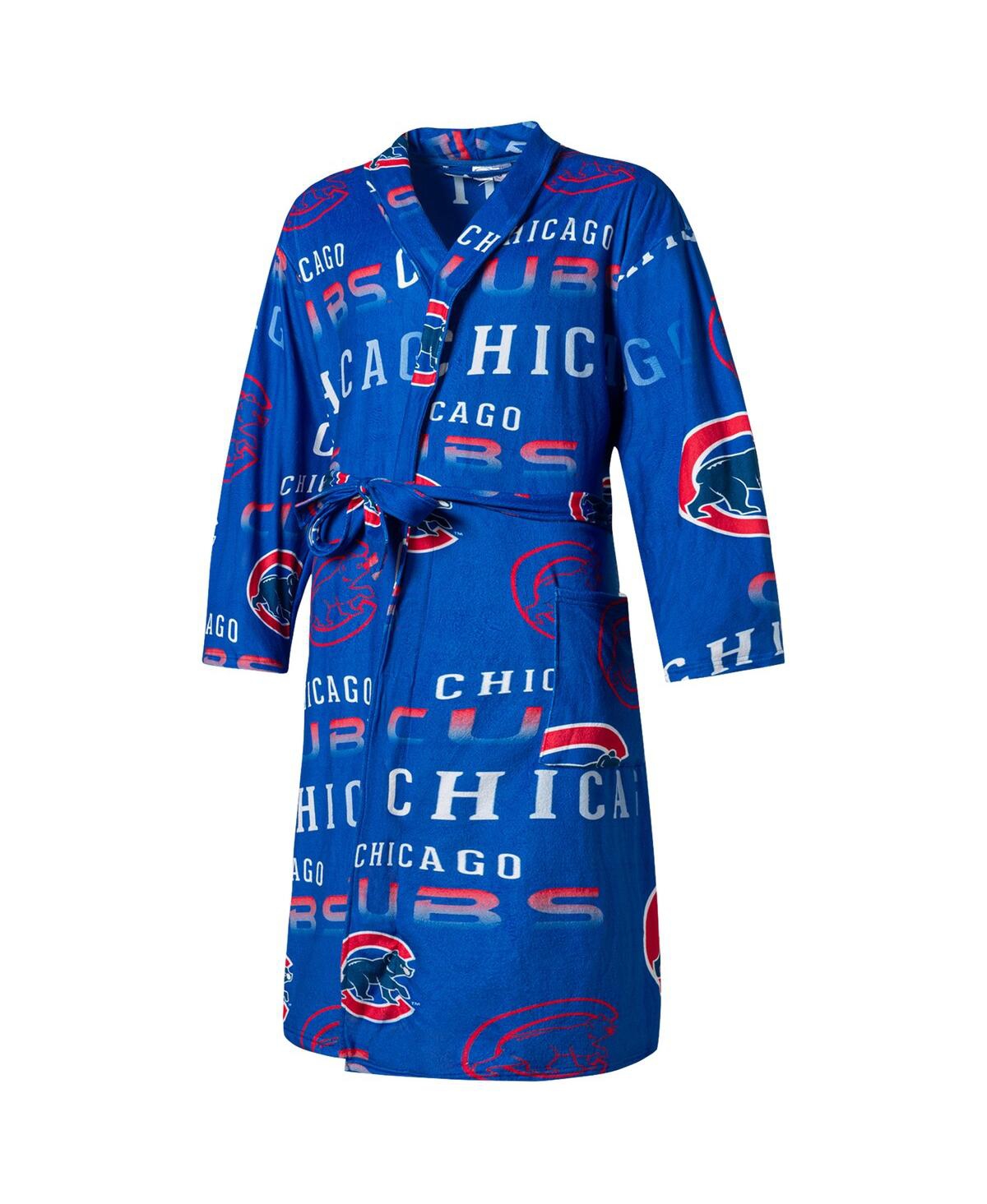 Shop Concepts Sport Men's  Royal Chicago Cubs Windfall Microfleece Allover Robe